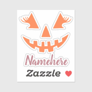 Custom Girl Kürbislaterne Pumpkin Halloween Aufkleber
