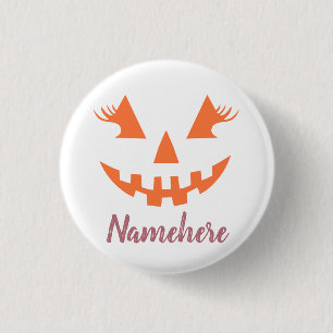 Custom Girl Kürbislaterne Pumpkin Halloween Button