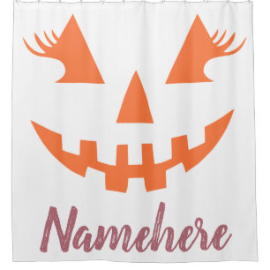 Custom Girl Kürbislaterne Pumpkin Halloween Duschvorhang