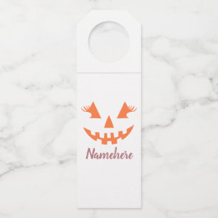 Custom Girl Kürbislaterne Pumpkin Halloween Flaschenanhänger