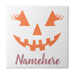 Custom Girl Kürbislaterne Pumpkin Halloween Fliese
