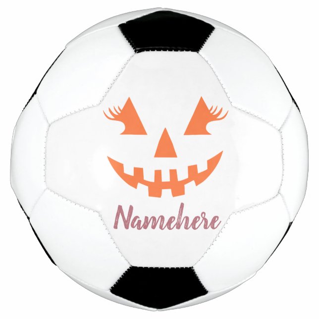 Custom Girl Kürbislaterne Pumpkin Halloween Fußball (Vorderseite)
