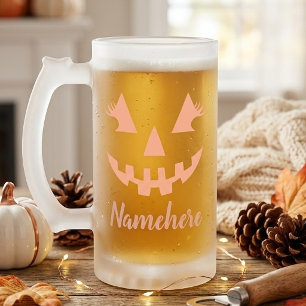 Custom Girl Kürbislaterne Pumpkin Halloween Mattglas Bierglas
