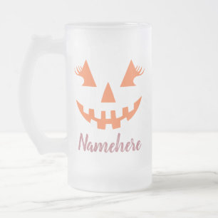 Custom Girl Kürbislaterne Pumpkin Halloween Mattglas Bierglas