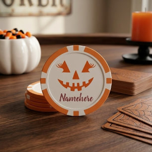 Custom Girl Kürbislaterne Pumpkin Halloween Pokerchips