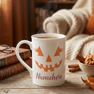 Custom Girl Kürbislaterne Pumpkin Halloween Prozellantasse