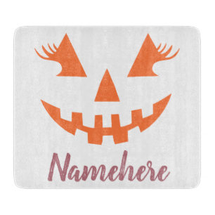 Custom Girl Kürbislaterne Pumpkin Halloween Schneidebrett