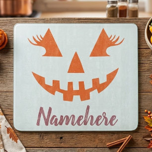 Custom Girl Kürbislaterne Pumpkin Halloween Schneidebrett