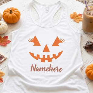 Custom Girl Kürbislaterne Pumpkin Halloween Tank Top