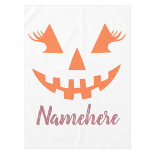 Custom Girl Kürbislaterne Pumpkin Halloween Tischdecke