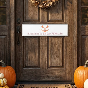 Custom Girl Kürbislaterne Pumpkin Halloween Türschild