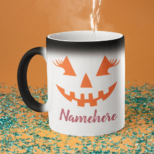 Custom Girl Kürbislaterne Pumpkin Halloween Verwandlungstasse