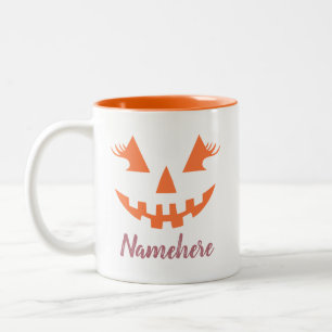 Custom Girl Kürbislaterne Pumpkin Halloween Zweifarbige Tasse
