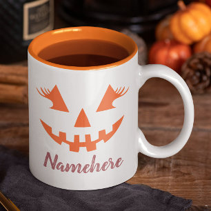 Custom Girl Kürbislaterne Pumpkin Halloween Zweifarbige Tasse