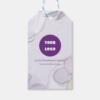 Custom Girl Lila Floral Gift Tag Geschenkanhänger