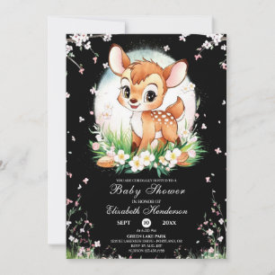 Custom Girl Pink Fawn Baby Dusche Einladung