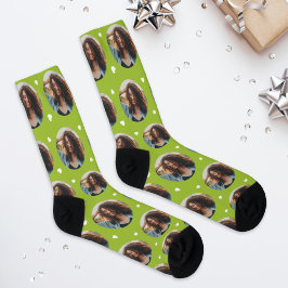 Custom Girlfriend Foto Lime Green Liebe Socken