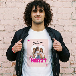 Custom Girlfriend Photos With Name Valentine Heart Tri-Blend Shirt