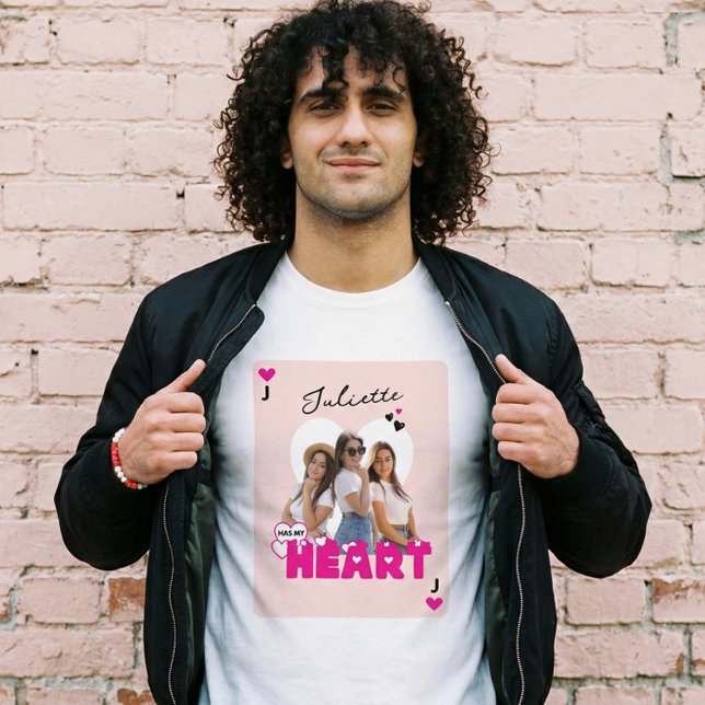 Custom Girlfriend Photos With Name Valentine Heart Tri-Blend Shirt (Custom Girlfriend Photos With Name Valentine Heart Tri-Blend Shirt)
