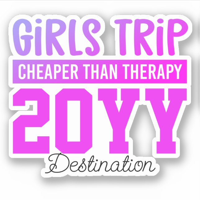 Custom Girls Reise billiger als Therapie Ombre Aufkleber (Vorderseite)