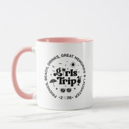Custom Girls Trip Beach Drinks Sun Palm Tree  Tasse