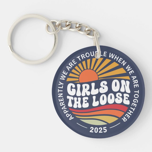 Custom Girls Trip Group Matching Summer Vacation Schlüsselanhänger (Vorderseite)