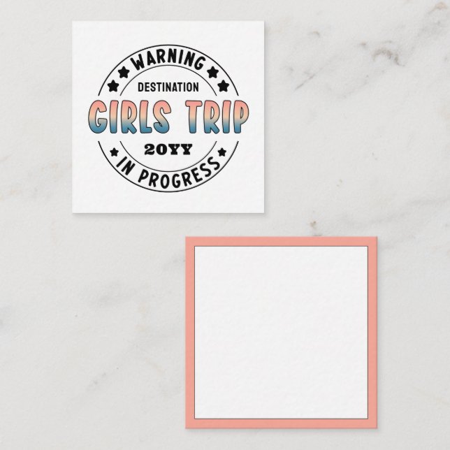 Custom Girls Trip in Progress Funny Mitteilungskarte (Vorne/Hinten)