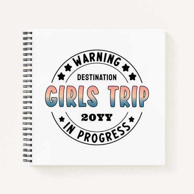 Custom Girls Trip in Progress Funny Notizbuch (Vorderseite)