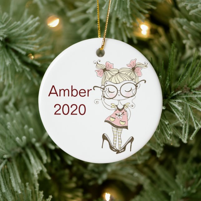 Custom Girls Weihnachten Keramik Ornament (Baum)