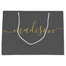Custom Girly Chic Modern Feminine Gold Script Grau