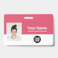 Custom Girly Pink Mitarbeiter Logo-ID Lanyard