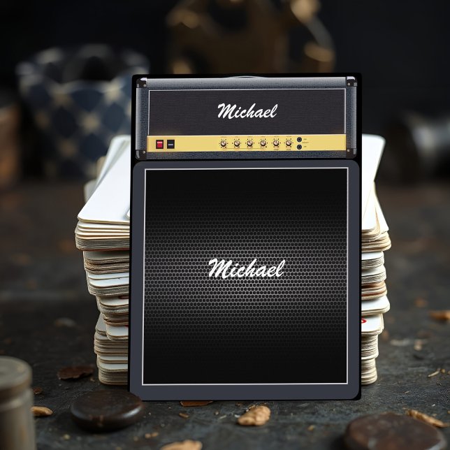 Custom Gitarre Amp Musicians Gitarrist Rock Music Spielkarten (Personalized amp stack playing cards with musician's name, for rock music fans and guitar players)