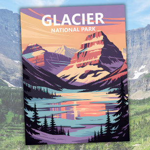 Custom Glacier National Park Winter Lake McDonald Postkarte