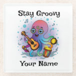 Custom Glass Coaster | Retro Octopus | Name & Text Glasuntersetzer<br><div class="desc">✨ Add groovy retro vibes to your table!
🖊️ Customize the top phrase   add any name for a fun,  one-of-a-kind gift.
☕ Perfect for coffee tables,  desks,  and home decor.
🎁 Great for birthdays,  holidays,  and personalized surprises.</div>