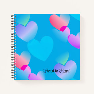 Custom Gliding Blue "Heart to Heart" Journal Notizbuch