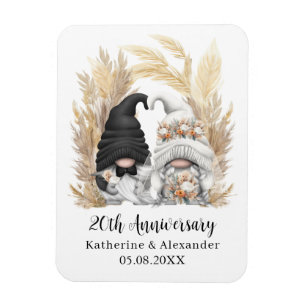 Custom Gnome Pampas Grass 20. Hochzeitstag Magnet