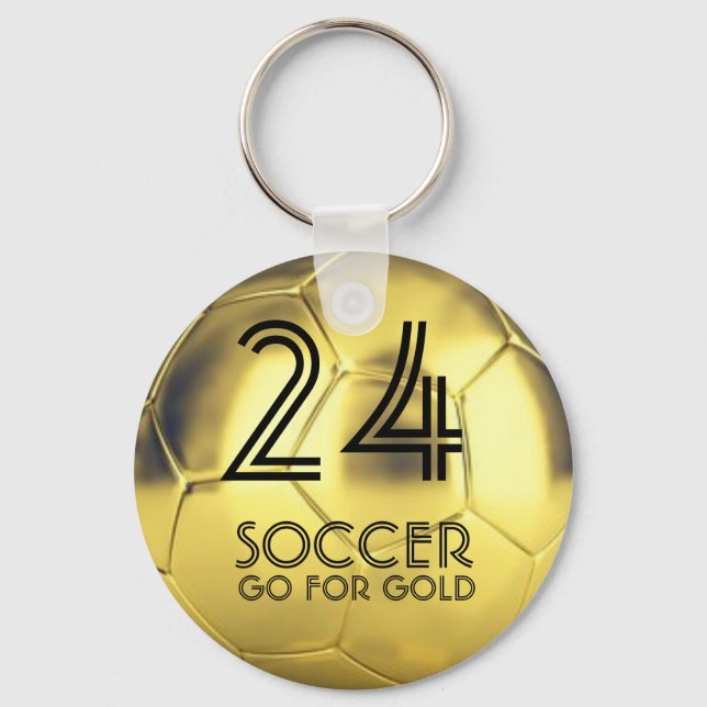Custom Go for Gold Soccer Ball Waterproof Schlüsse Schlüsselanhänger (Vorderseite)