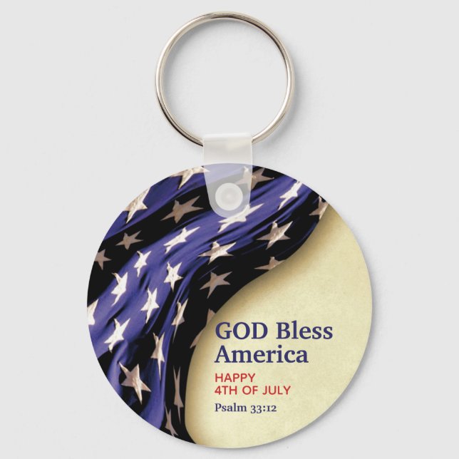 Custom GOD BLESS AMERICA Schlüsselanhänger (Vorderseite)
