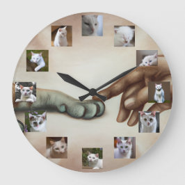 Custom God Created Cat 12-Year Kitty Ihre Fotos Große Wanduhr