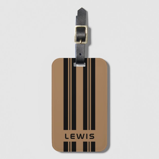 Custom Gold Auto Racing Stripes Personalisiert Car Gepäckanhänger (Vorderseite Vertikal)