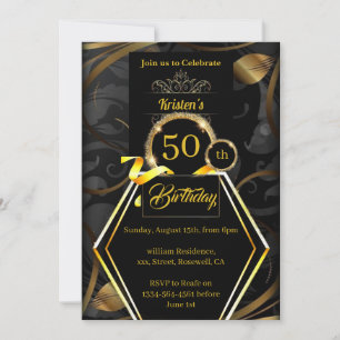 Custom Gold Birthday Einladung