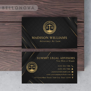 Custom Gold Black Classigram Law Office Visitenkarte