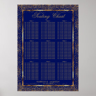 Custom - Gold Confetti and Dark Blue - 9 Sitzplätz Poster