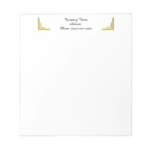 Custom Gold Corner Business Notepad