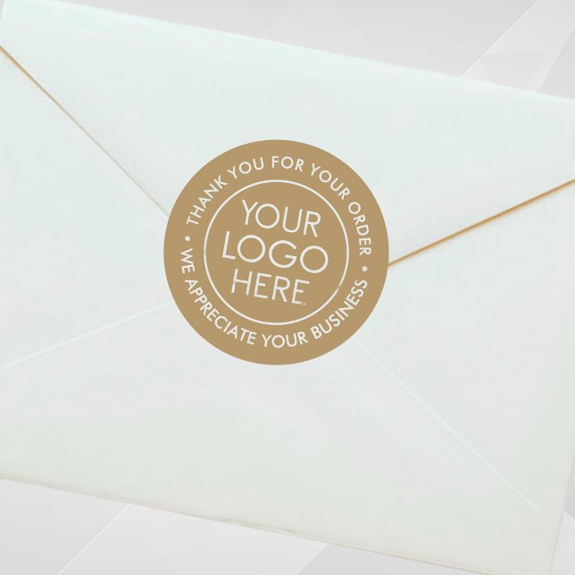 Custom Gold Dankeschön Aufkleber mit Logo (Custom Gold Thank You Sticker with Logo)