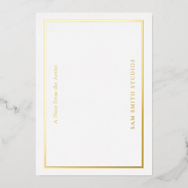 Custom Gold Foil Künstler Danke Karte (Vorderseite)