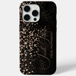 Custom Gold Glitter Midnight Black Case-Mate iPhone Hülle