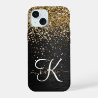 Custom Gold Glitzer Black Sparkgram Monogram