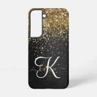 Custom Gold Glitzer Black Sparkgram Monogram