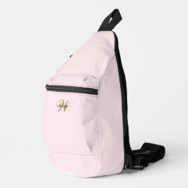 Custom Gold Initial l Girly Clean Blush Pink  Crossbody Bag
